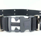 Black Outdoor Belt with Perforated Iron Hook - Lockable Buckle